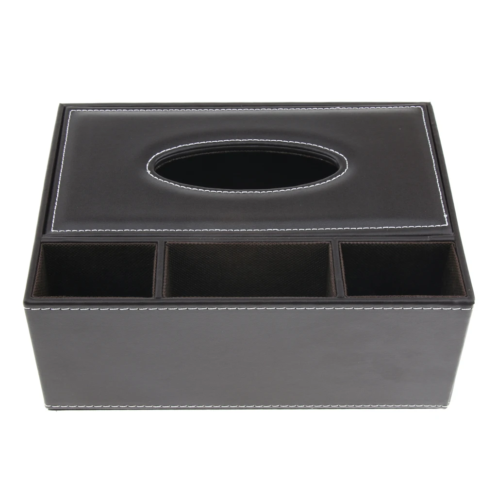 PU Leather Tissue Box Paper Home Car Phone Holder Dispenser Organizer for Home Living Room R=Tabletop Decor Car Office Use