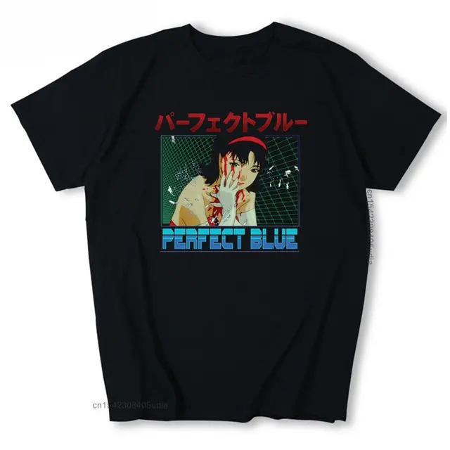 Perfect Blue Junji Ito Anime Japanese Design Summer Cotton Men T Shirt Harajuku Tee Shirt for Men Aesthetic Camisas