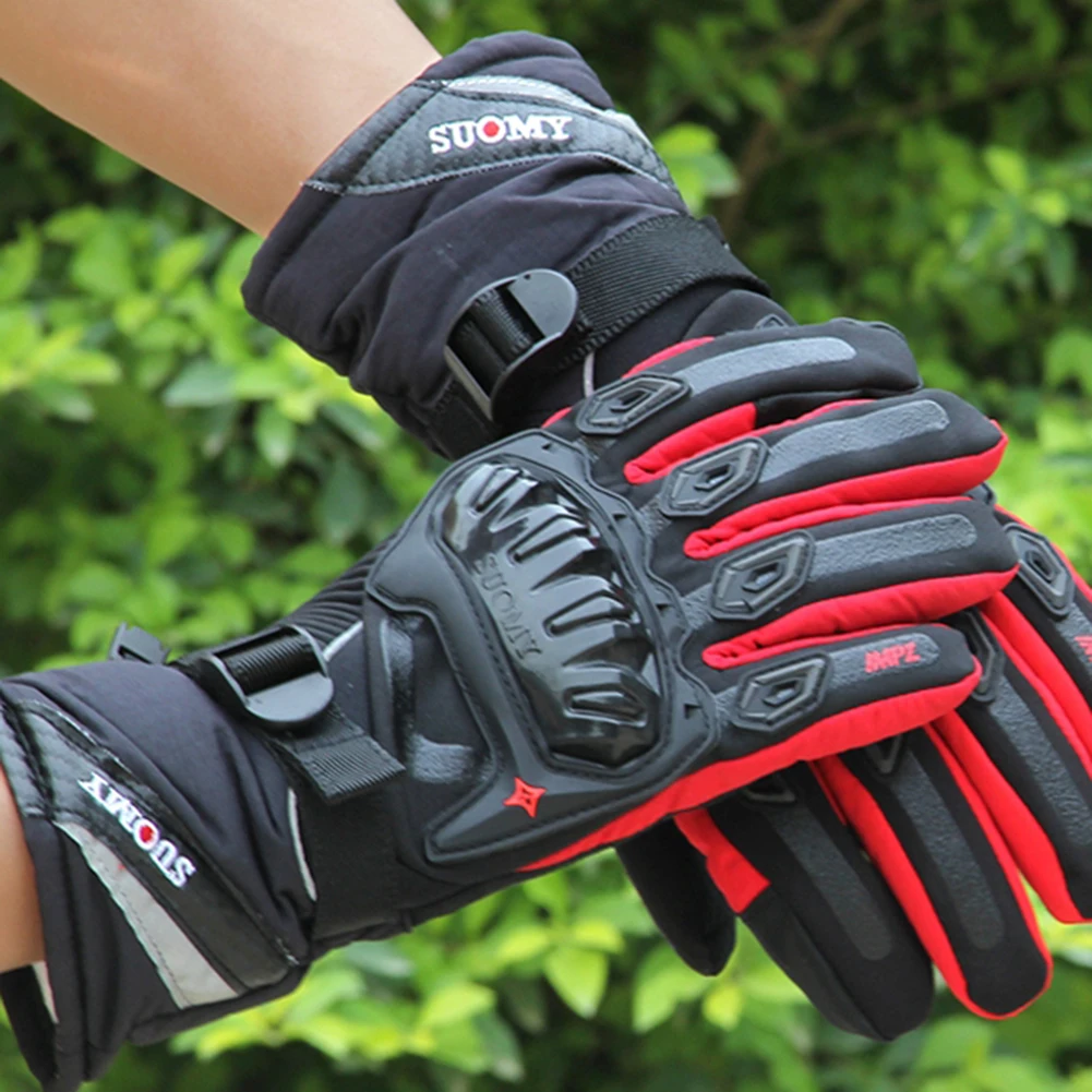 1 Pair Winter Warm Waterproof Touch Screen Motorcycle Riding Full Finger Gloves