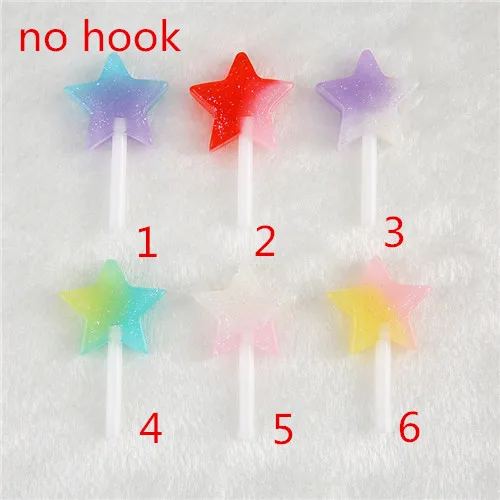no hook 16 шт./партия 24*41 мм блестки Flatback Конфета из смолы звезда леденец подвески идеально подходят для подвески, серьги diy Брелки - Окраска металла: no hook