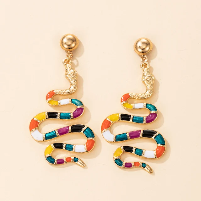 docona Bohemia Snake Animal Drop Dangle Earrings for Women Luxury Geometry Crystal Metal 2021 Female Party Gold Jewelry серьги 18815-gold