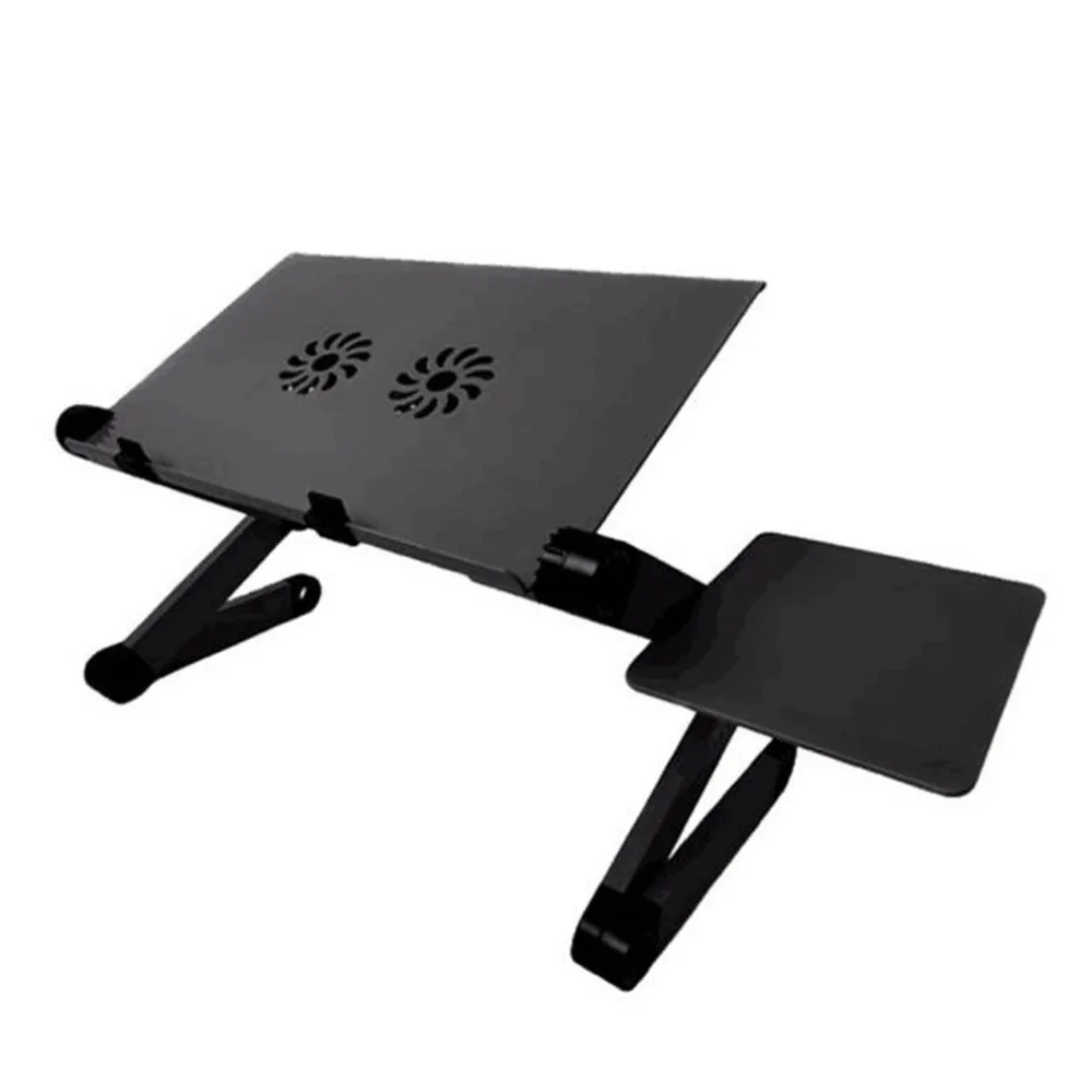 Регулируемый алюминиевый стол для ноутбука эргономичный ТВ-Кровать Подставка для ноутбука ПК Ноутбук Настольная подставка с охлаждающим вентилятором коврик для мыши