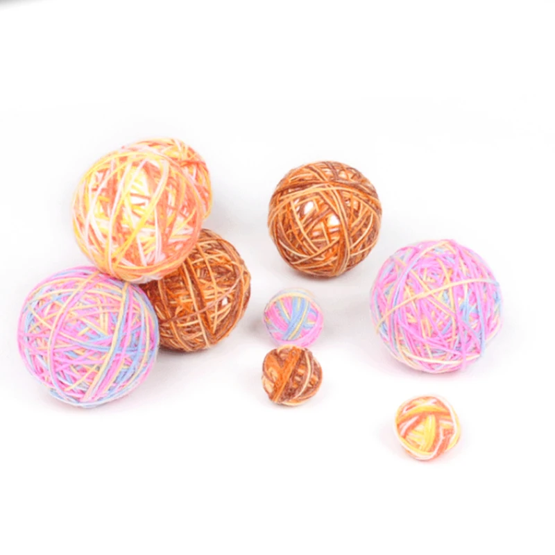 Cat Toy Ball Molar Gnaw Toy Wool Ball Uncomfortable Interactive Toy Wool Bell Ball Pet Toy Grind Paw