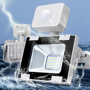 

2Pcs 20W 5th Generation Flood Light Ultra-thin Cold White With Induction 220V Waterproof For Outdoor Lighting Garages Courtyards