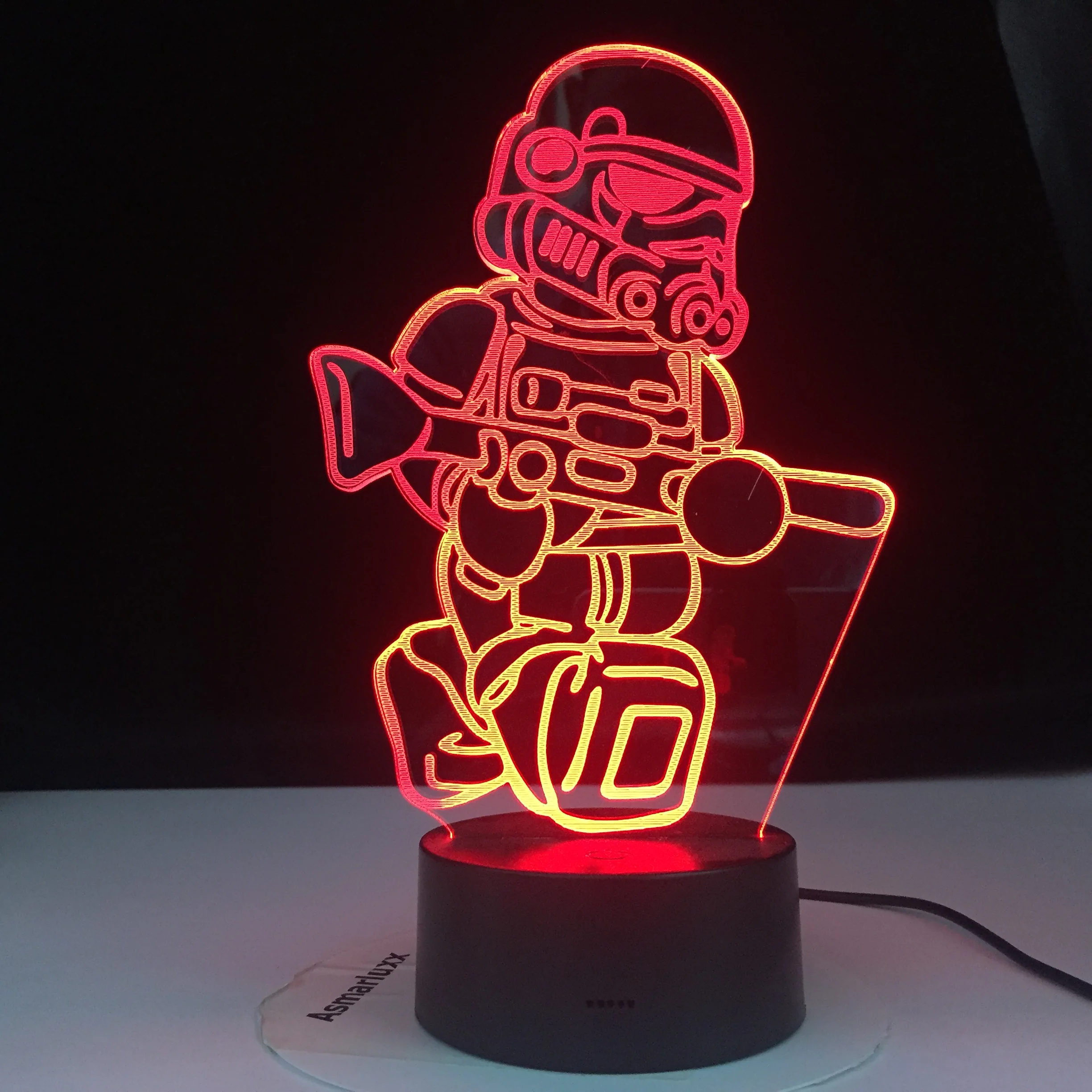 Figura de stormtrooper de dibujos animados imperiales de Star Wars, lámpara de acrílico 3d, lámpara nocturna para decoración de dormitorio de niños, lámpara de noche para regalo