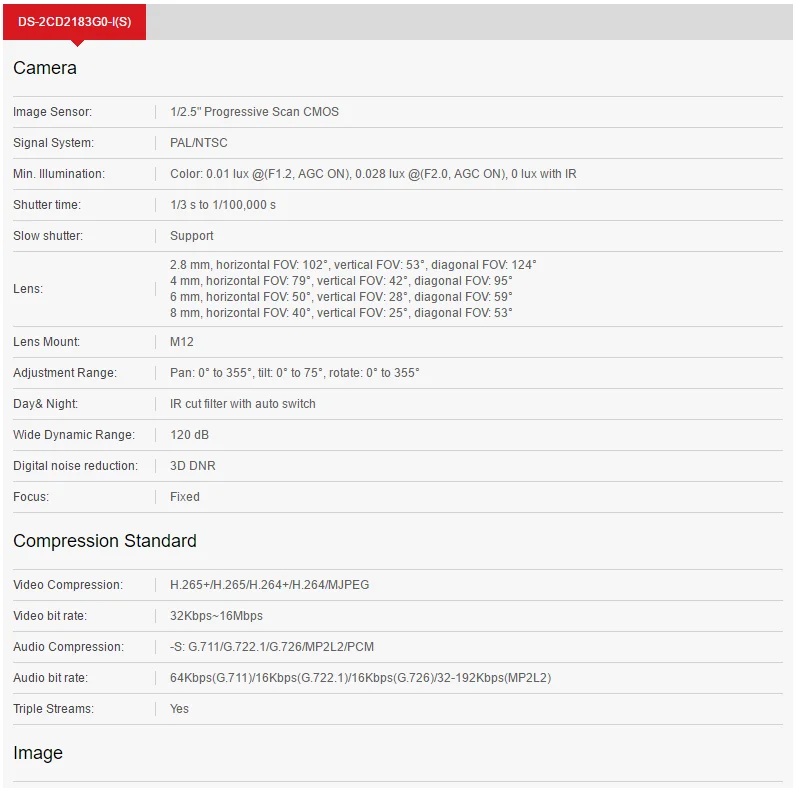 Hikvision 8MP POE ip-камера, DS-2CD2183G0-I, заменяющая DS-2CD2185FWD-I, уличная 4K Сетевая купольная камера видеонаблюдения, 30 м IR H.265