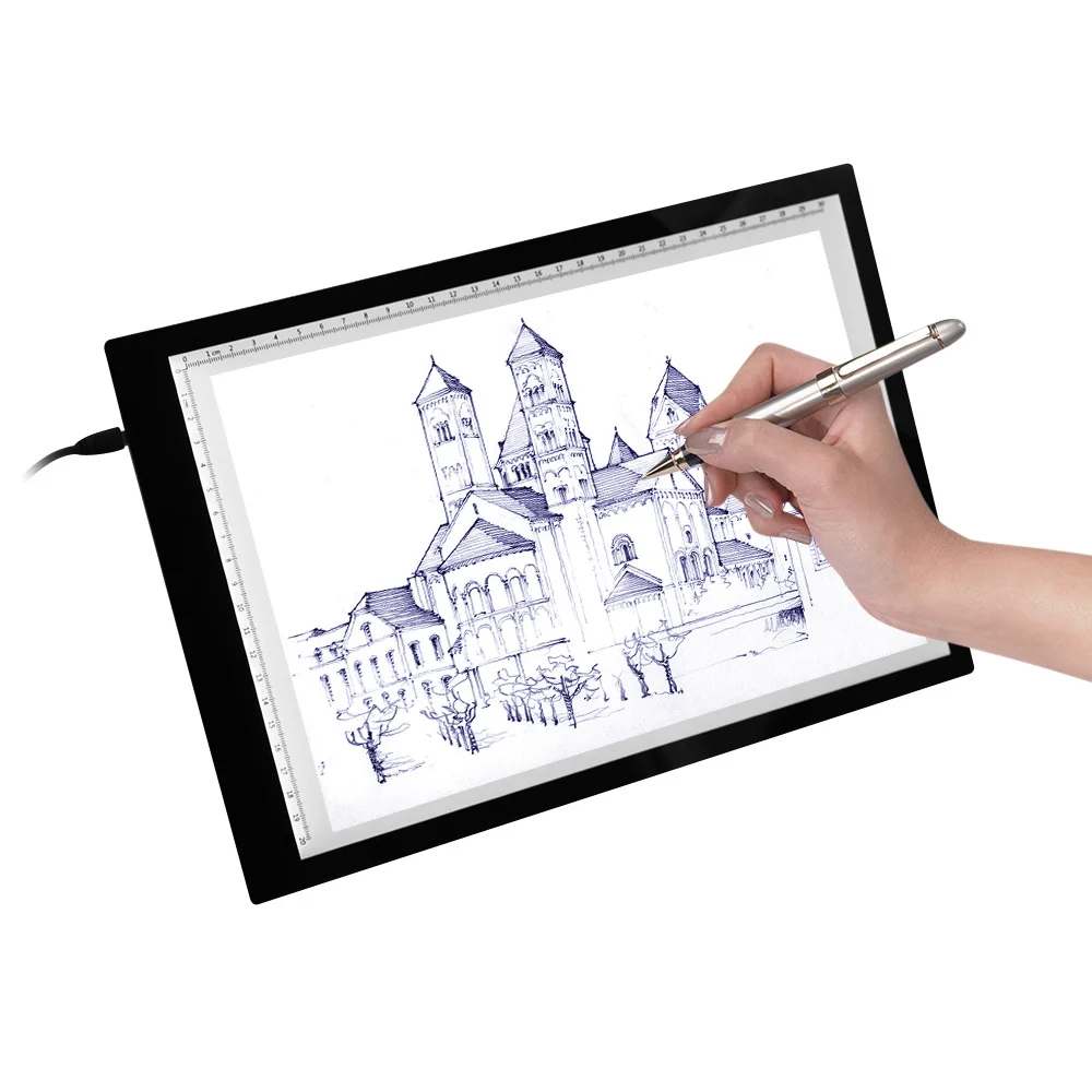 A4 светодиодный световой короб Tracer со шкалой ультра-тонкий USB Powered трассировочный свет Pad Доска для рисуйте наброски анимация рентгеновского просмотра