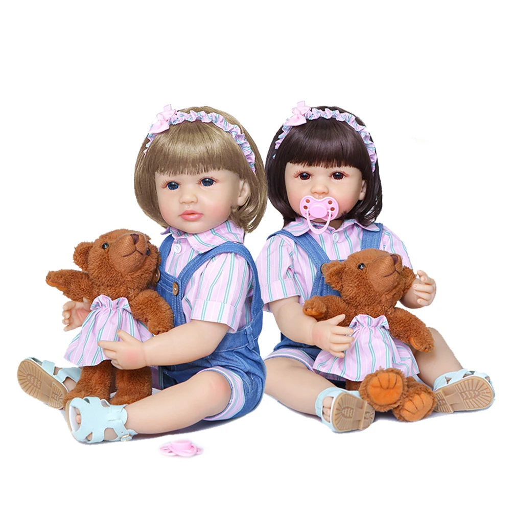 55 см силиконовая кукла Reborn Baby полностью реалистичные милые куклы для ванной