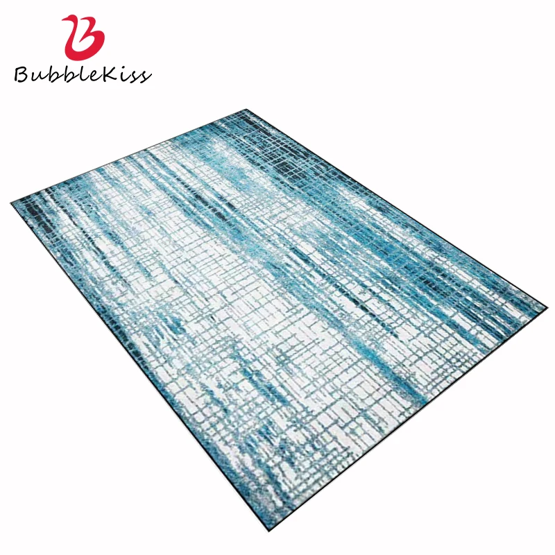 Bubble Kiss Carpets For Home Living Room Modern Abstract Blue Lattice Area Rug Nordic Design Decorative Bedroom Floor Mat | Дом и сад