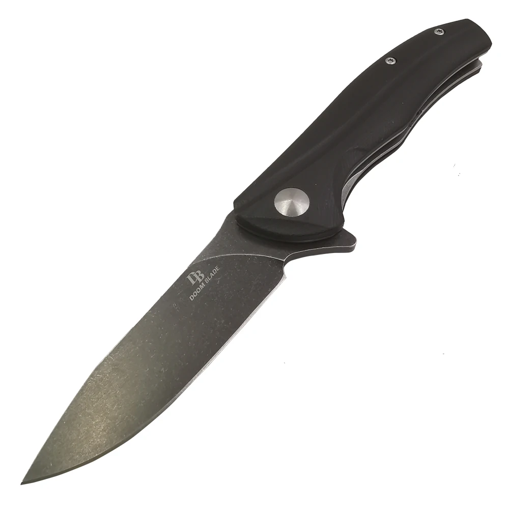 60-61HRC D2 складной нож G10 с ручкой, процесс промывки камня, острый охотничий нож для прогулок, рыбалки, портативный карманный нож, инструмент для улицы - Цвет: Черный