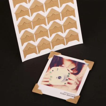 Kraft paper 5sheet DIY винтажные Угловые крафт-бумажные наклейки для фото альбомная рамка украшение чистая ручная паста фаза угловая наклейка Скрапбукинг - Цвет: Kraft paper 5sheet