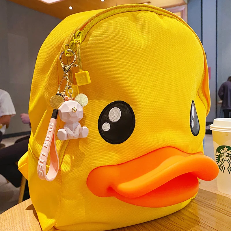 Cartoon Simple Bear Keychain Student School Bag Pendant Couple Car Key Ring Ring Girl Decoration Accessories Gift Hand Palm Toy