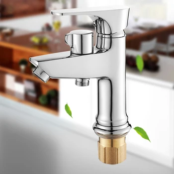 

Brass Basin Faucet Shower Faucets for Cold and Hot Water Use Washbasin Tap Showering Set Single Handle Ceramic Plate Spool