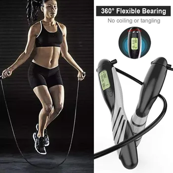 

Digital Time Setting Jump Rope With Counter Exercise Adjustable Skipping Rope Crossfit Boxing Workout Home Gym Body Buliding Hot