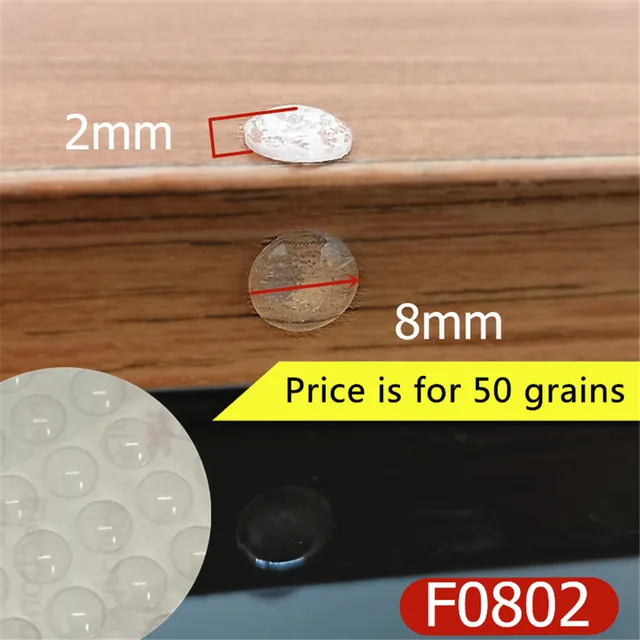 Cabinet Door Bumper Of Various Size Of Silicone Material For Kitchen Cabinet Self-adhesive Damper Pad For Door Stopper F0802 x 50 grains