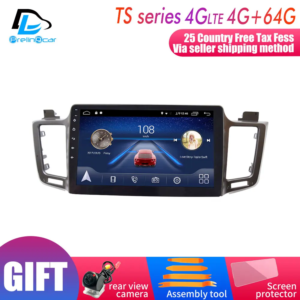 

4G Lte Android 9.0 Car multimedia navigation system GPS DVD player For Toyota RAV4 2012-2018 years IPS screen Radio stereo
