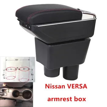 

For Nissan Sunny Versa armrest box USB Charging heighten Double layer central Store content cup holder ashtray accessories