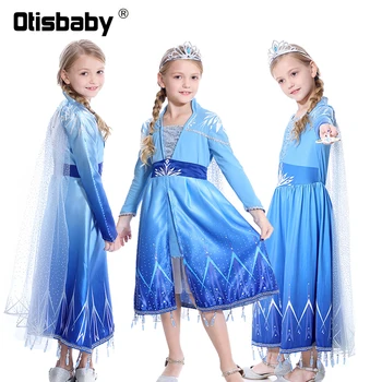 

Carnival Disguise Girls Snow Queen Elsa Princess Dress for New Year Kids Party Elza Coat Wig Fancy Girl Costume Child Clothes