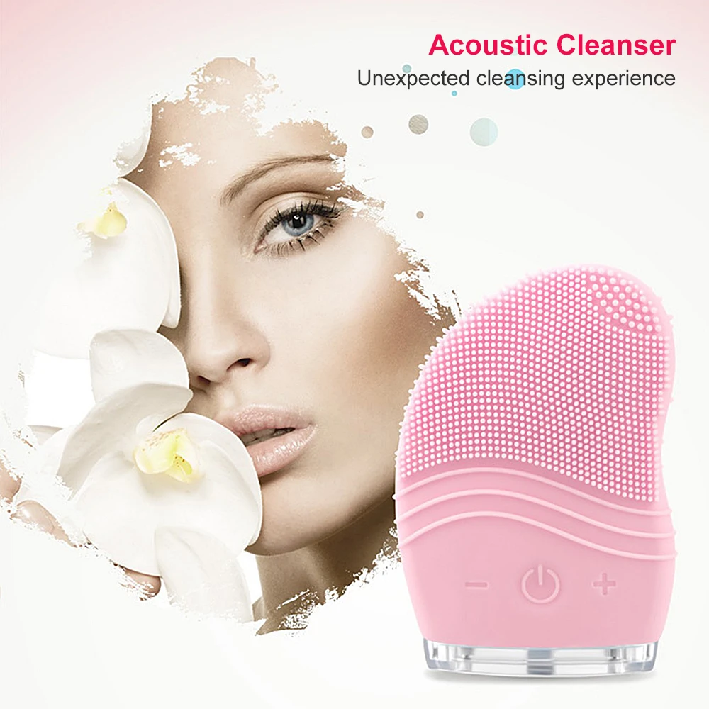 Disposable Mini Electric Silicone Face Cleansing Brush Waterproof non-rechargeable Facial Cleanser Ultrasonic Vibrating Massager | Красота и
