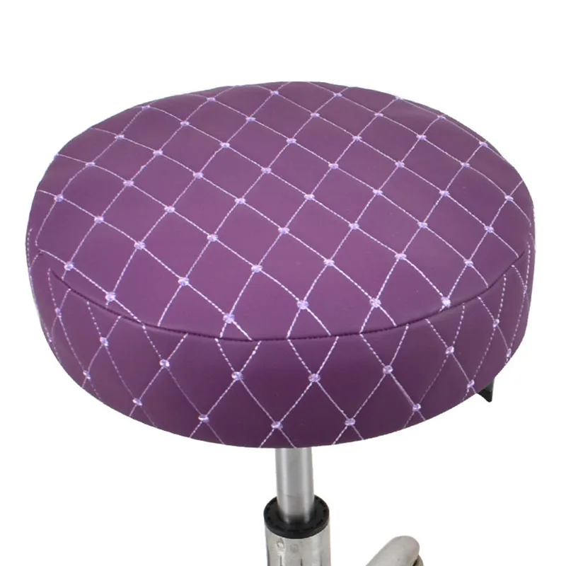 Чехлы на барные стулья стул с покрытием из искусственной кожи Чехлы водонепроницаемые чехлы для сидений толстое сидение Чехлы домашний текстиль Европейский протектор стула - Цвет: Purple check