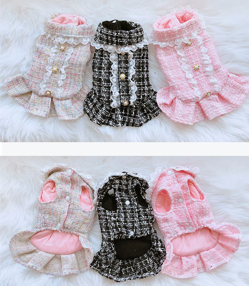 Winter Dog Clothes Wedding Dress Party Dog Clothing Cat Puppy Chihuahua Yorkshire Poodle Bichon Pomeranian Pet Dresses Outfit