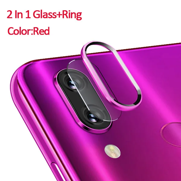 Защитное стекло для камеры mi 9 для Xiaomi mi 9 SE 9se Xia mi Xi mi мягкая пленка для объектива задний Чехол с металлическим кольцом на Xio mi Red mi Note 7 Pro Note8 - Цвет: Rose Red