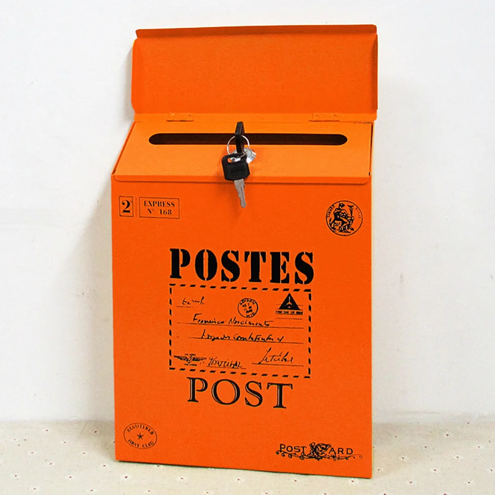 Цветной почтовый ящик винтажный газетный домашний декор почтовый прочный настенное крепление украшения Железный ярд краска с замком буквенная коробка