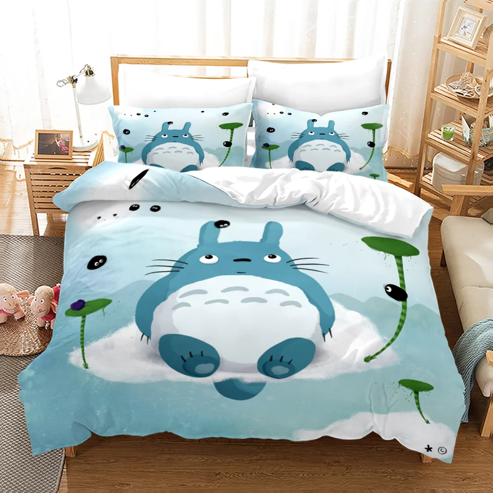 MY NEIGHBOUR TOTORO Bedding Set Single Twin Full Queen King Size My Neighbor Totoro Bed Aldult Kid Bedroom Duvetcover Sets 9 | Дом и сад