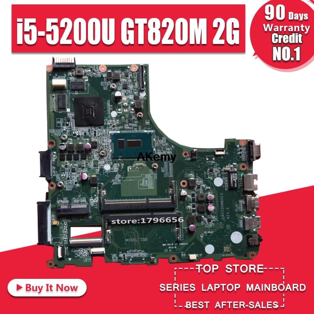 

for ACER E5-471 E5-471G V3-472 V3-472P Laptop motherboard DA0ZQ0MB6E0 with i5-5200U GT820M 2G 100% test work