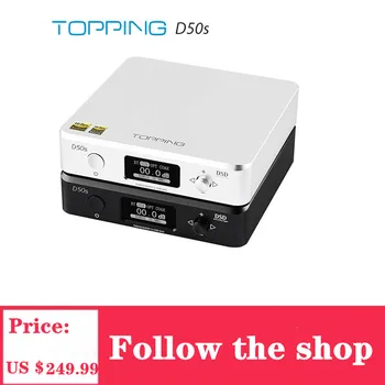 

TOPPING D50s Audio Player HIFI Decoder ES9038Q2M*2 DAC Bluetooth 5.0 LDAC D50 DSD512 32Bit/768kHz Hi-Res