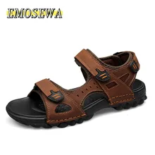 EMOSEWA/Новинка; классические стильные мужские сандалии; летняя обувь для прогулок; нескользящая пляжная обувь; удобная мягкая мужская обувь;