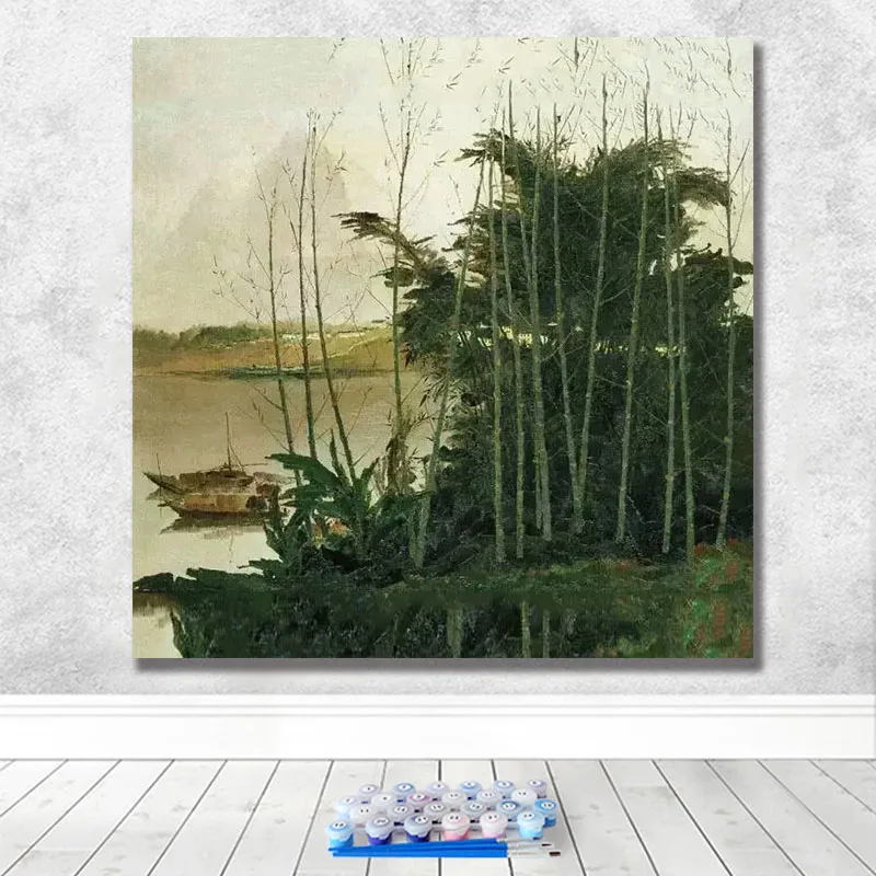 Diy Рисование по номерам рисунок versus инструментарий Рисование Wu Guanzhong художественная гостиная декоративная подвесная живопись - Цвет: 11691
