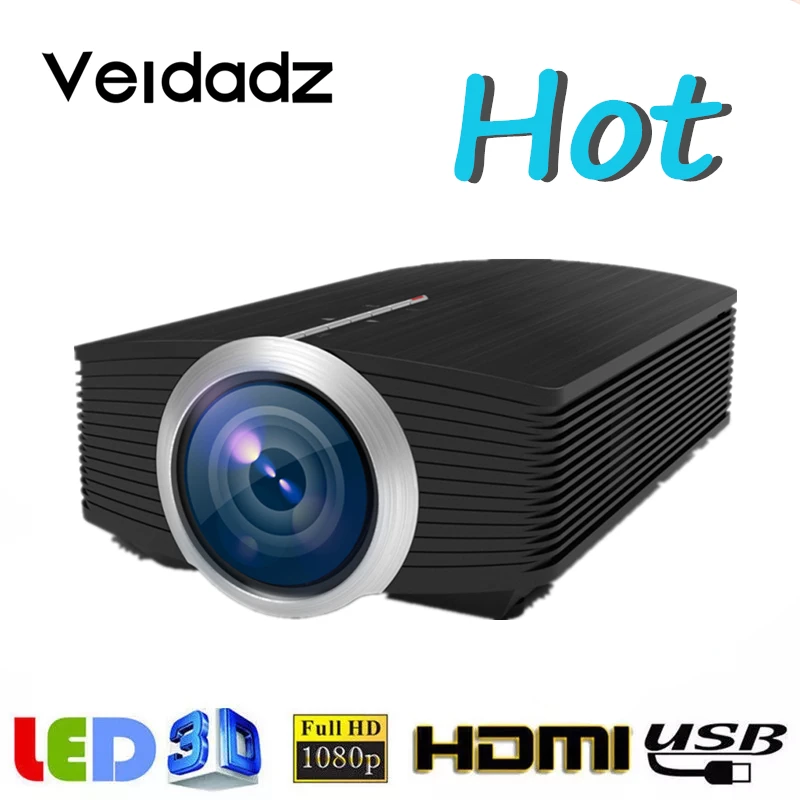 Светодиодный проектор VEIDADZ YG500 1200 лм с HDMI 1080P Full HD для встроенных динамиков домашнего кинотеатра портативный
