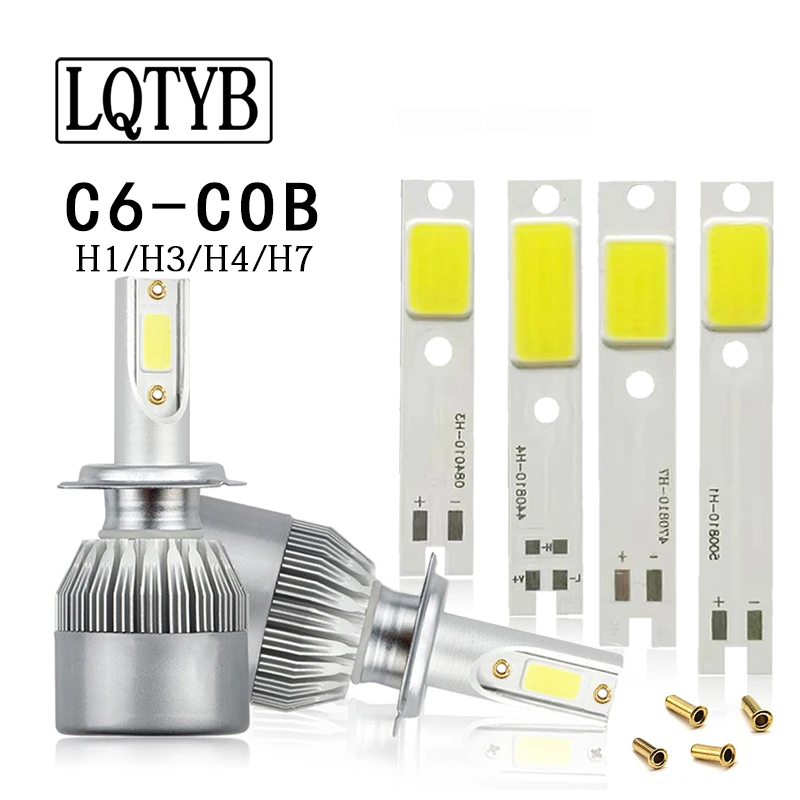 Светодиодная фара головного светильник для автомобиля csp COB H1 /H4/H7 - Цена: 457,27 руб. / набор