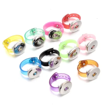 

Silicone Adjustable Snap Ring Jewelry DIY 18mm snap Button Rings Woman's jewelry
