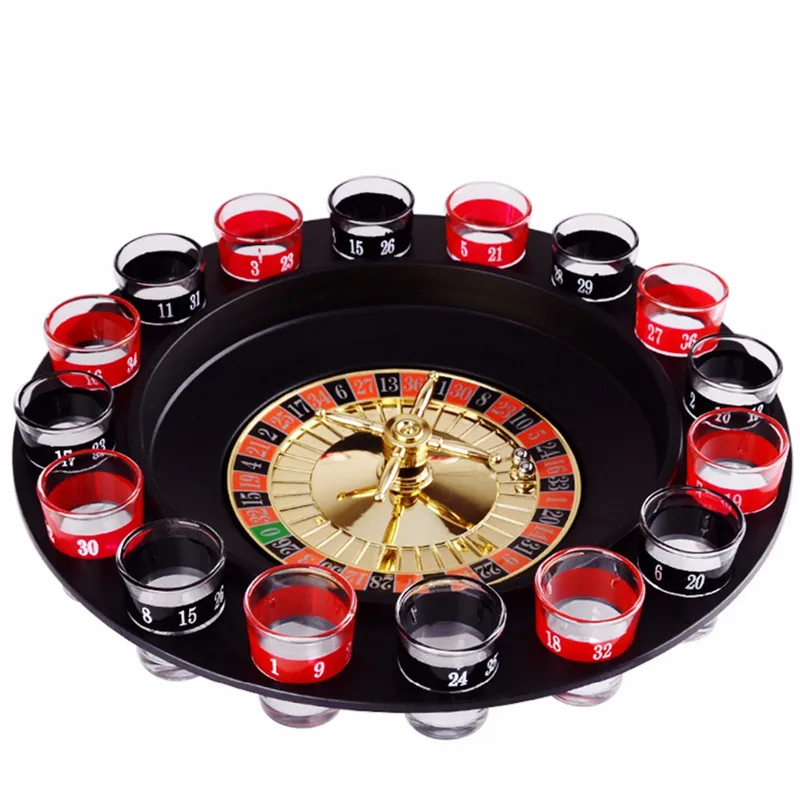 

Novelty Turntable 16 Cup Glass Wine Party Supplies Drinking Game Bar Wine Glass Bottle Party Entertainment Russian Turntable