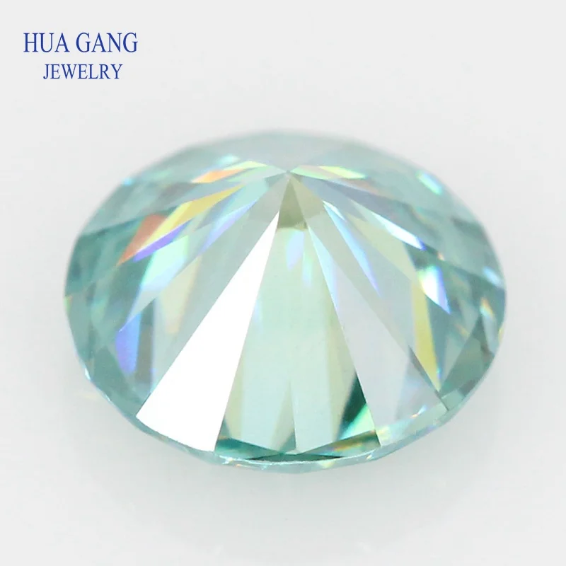 1 Carat Blue Color Moissanite Stone Beads 6.5mm Brilliant VVS1 Excellent Cut Grade Test Positive Lab Diamond For Jewelry