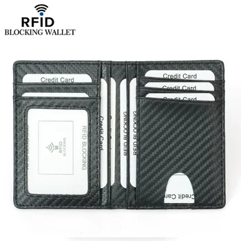 

RFID carbon fiber texture men's card holder light and thin leisure driver's license id card holder