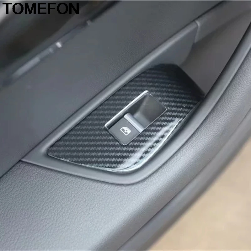 TOMEFON для Audi A5- LHD углеродное волокно автомобиля-Стайлинг внутренний подлокотник панель окно Лифт крышка палка внутренняя отделка Аксессуары