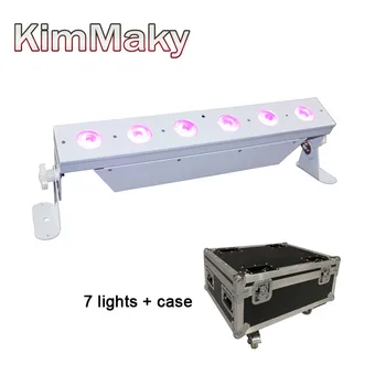 

7pcs/lot kimmaky wireless dmx battery RGBWA+UV 6 in 1 for White housing