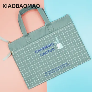 

XIAOBAOMAO Cute cartoon A4 file organizer zipper document bag student office school stationery