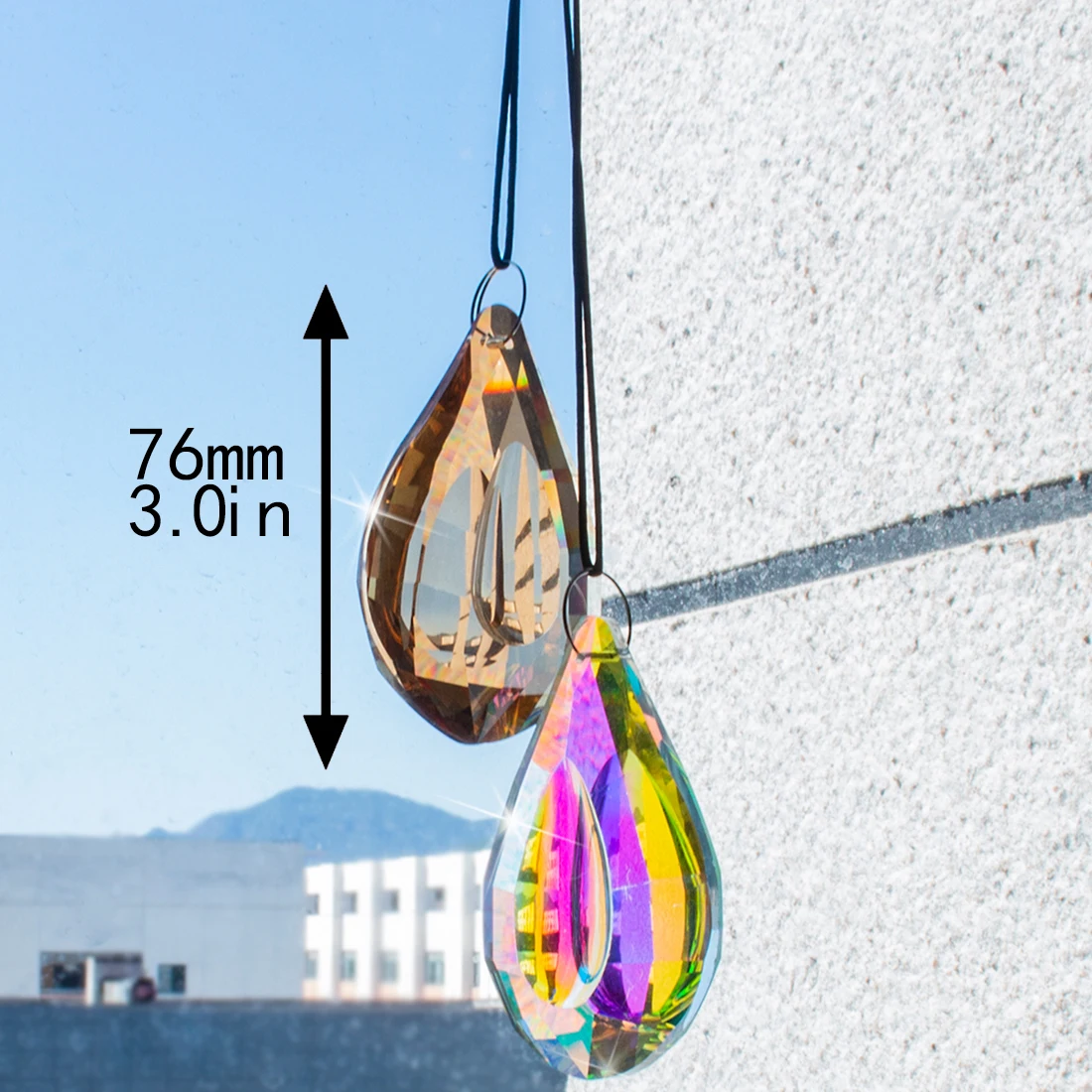 H& D хрустальная люстра призмы 3 шт. Кристалл Suncatcher Радуга производитель украшения дома свадебные украшения, аксессуары(76 мм Loquat