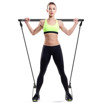 

Portable Resistance Band Fitness Exercise Bar Yoga Gym Stick Resistance Training Accessories