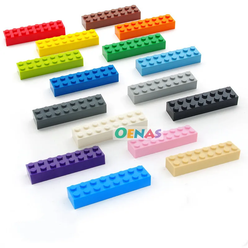 

15PCS DIY Building Blocks Thick Figures Bricks 2x8 Dots Educational Creative Size Compatible with Brands Toys for Children