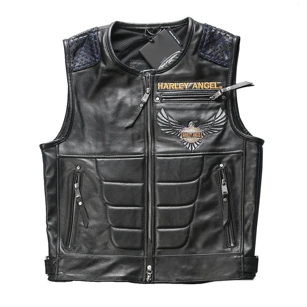 Motorcycle riding vest leather Clearance