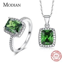 R& J, бренд, 925 пробы, серебряные ювелирные наборы, натуральный кристалл, кольцо, обручение, подвеска, модное свадебное ожерелье для женщин