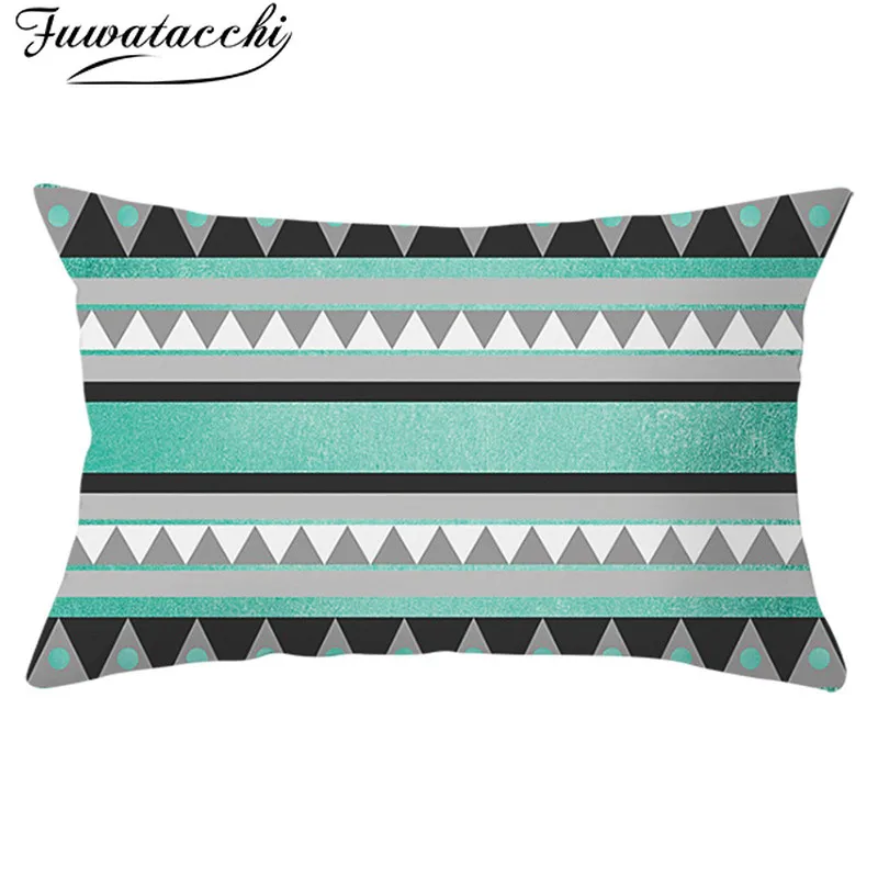 

Fuwatacchi Geometric Cushion Cover Polyester Throw Pillow Covers Decorative for Home Wave Pattern Pillow Cover Rectangle 30*50cm