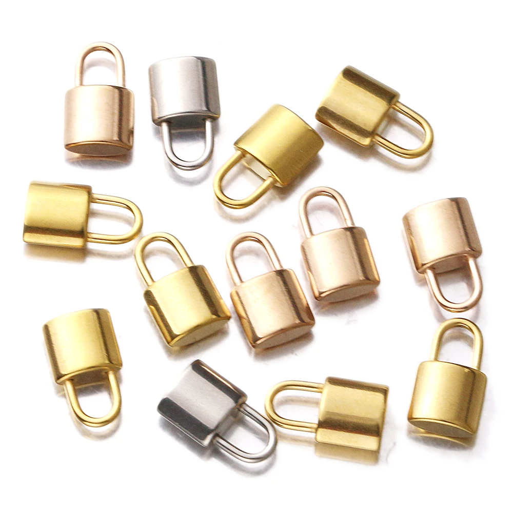 5pcs/lot Charms Lock 16.5*10mm Stainless Steel Pendants Gold Jewelry
