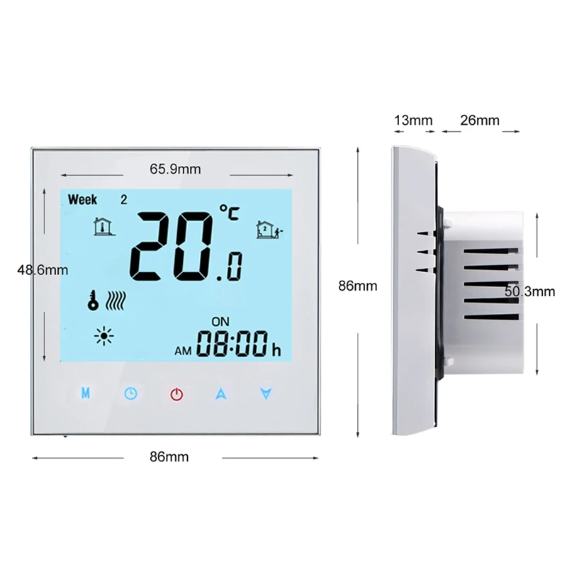 Thermostat WiFi Heating System Central Air Conditioning Thermostat 4 Tube 3 Wind Speed with WIFI Voice Function