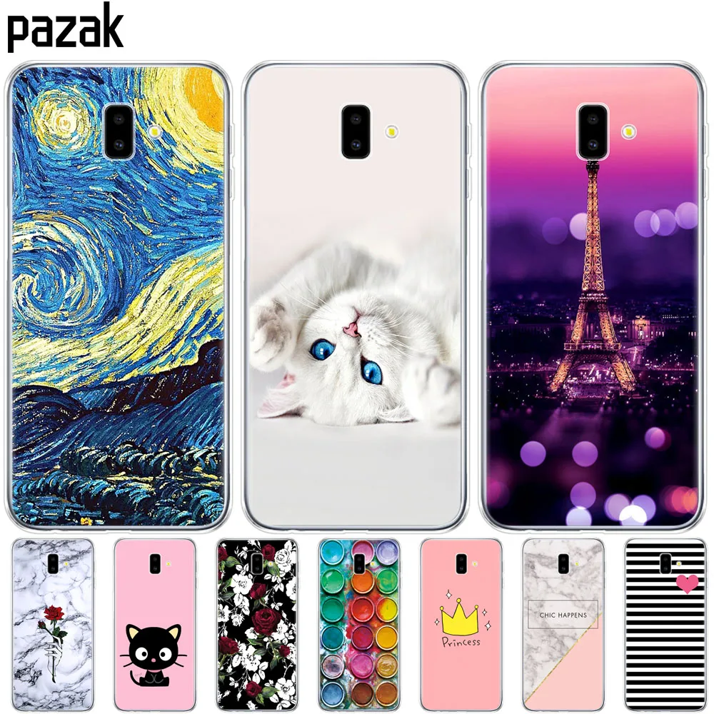 Силиконовый чехол для Samsung J6 Plus мягкий из ТПУ Galaxy J6Plus 2018 + J 6 J610 J610F чехлы